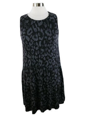 Daytrip Womens Scoop Neck Black Leopard Print Tank Top Dress M